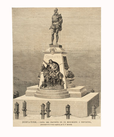 Nueva  York. Copia del proyecto de un monumento a Cervantes en Nueva York presentado  a la colonia española, por D. F. Miranda